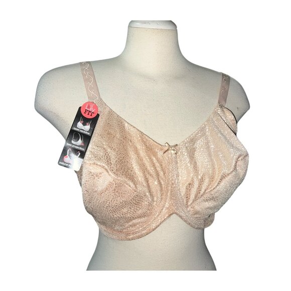 Lilyette Minimizer Bra Lightly Lined Straps Underwire Support Beige Sz 42DDD - Picture 1 of 8